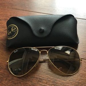Large Ray Ban Gold Rimmed Aviators